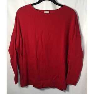 Chico's Women's‎ Red Long-Sleeve Banded Sweater - Size 1 (M)